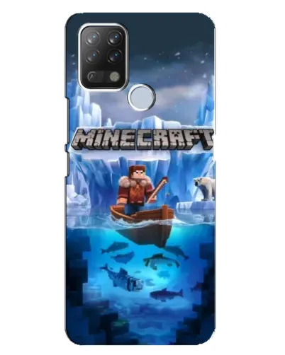 Чехол для TECNO Pova с картинкой «Minecraft ледяной мир» Чехол для TECNO Pova с картинкой «Minecraft ледяной мир»