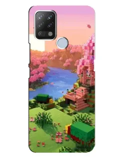 Чехол для TECNO Pova с картинкой «Розовое дерево Minecraft»
