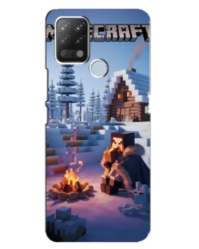 Чехол для TECNO Pova с картинкой «Зимний Minecraft» Чехол для TECNO Pova с картинкой «Зимний Minecraft»