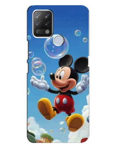 Чехол для TECNO Pova с картинкой «Mickey и мыльные пузыри»