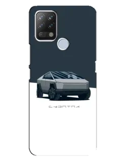 Чохол для TECNO Pova з картинкою «Сріблястий Cybertruck Tesla»