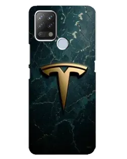 Чохол для TECNO Pova з картинкою «Мармурова Tesla Gold»