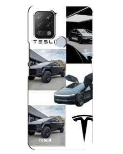 Чохол для TECNO Pova з картинкою «Колаж Cybertruck Tesla»
