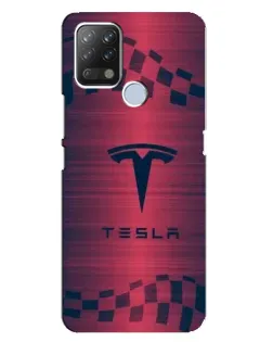 Чохол для TECNO Pova з картинкою «Тесла червоний карбон»