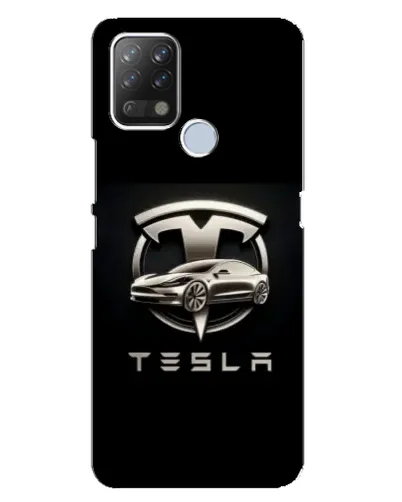 Чехол для TECNO Pova с картинкой «Tesla — серебристое авто» Чехол для TECNO Pova с картинкой «Tesla — серебристое авто»