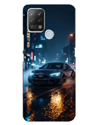 Чехол для TECNO Pova с картинкой «Ночной город и Audi» Чехол для TECNO Pova с картинкой «Ночной город и Audi»