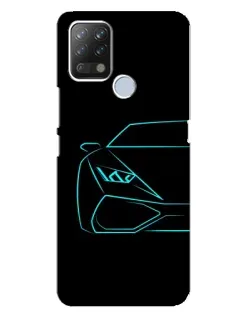 Чохол для TECNO Pova з картинкою «Блакитний силует Lamborghini»