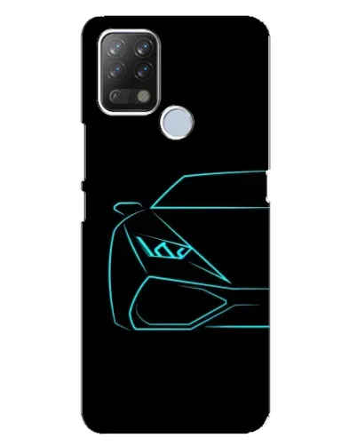 Чохол для TECNO Pova з картинкою «Блакитний силует Lamborghini»
