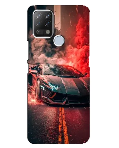 Чохол для TECNO Pova з картинкою «Lamborghini червоний дим»