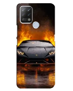 Чохол для TECNO Pova з картинкою «Lamborghini у вогні»