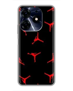 Чехол для TECNO Spark 10 Pro с картинкой «Jordan Red Pattern» Чехол для TECNO Spark 10 Pro с картинкой «Jordan Red Pattern»