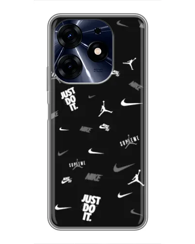 Чехол для TECNO Spark 10 Pro с картинкой «Nike Black Pattern» Чехол для TECNO Spark 10 Pro с картинкой «Nike Black Pattern»