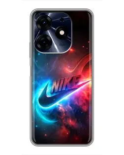 Чехол для TECNO Spark 10 Pro с картинкой «Огненный логотип Nike»