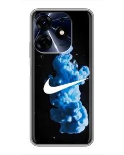 Чехол для TECNO Spark 10 Pro с картинкой «Nike и синий дым»