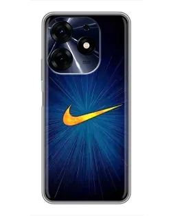 Чехол для TECNO Spark 10 Pro с картинкой «Синий пульс Nike»