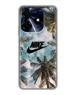 Чехол для TECNO Spark 10 Pro с картинкой «Тропический принт Nike»