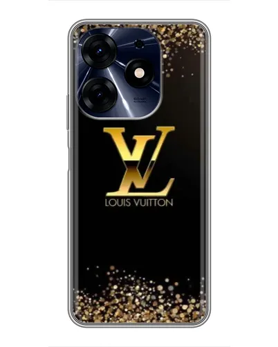 Чехол для TECNO Spark 10 Pro с картинкой «LV — золотые искры»