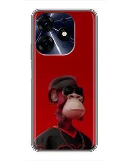 Чехол для TECNO Spark 10 Pro с картинкой «Bored Ape в красном» Чехол для TECNO Spark 10 Pro с картинкой «Bored Ape в красном»