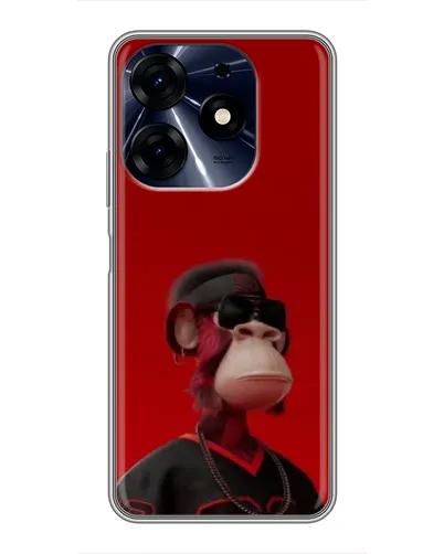 Чехол для TECNO Spark 10 Pro с картинкой «Bored Ape в красном»