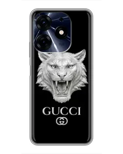 Чехол для TECNO Spark 10 Pro с картинкой «Gucci — серебряный лев» Чехол для TECNO Spark 10 Pro с картинкой «Gucci — серебряный лев»