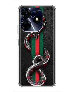 Чехол для TECNO Spark 10 Pro с картинкой «Gucci — змея на полосе» Чехол для TECNO Spark 10 Pro с картинкой «Gucci — змея на полосе»