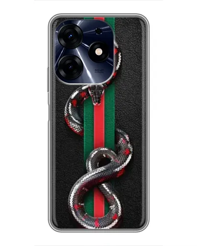 Чехол для TECNO Spark 10 Pro с картинкой «Gucci — змея на полосе» Чехол для TECNO Spark 10 Pro с картинкой «Gucci — змея на полосе»