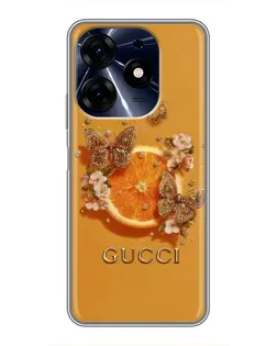 Чехол для TECNO Spark 10 Pro с картинкой «Gucci — золотые бабочки» Чехол для TECNO Spark 10 Pro с картинкой «Gucci — золотые бабочки»