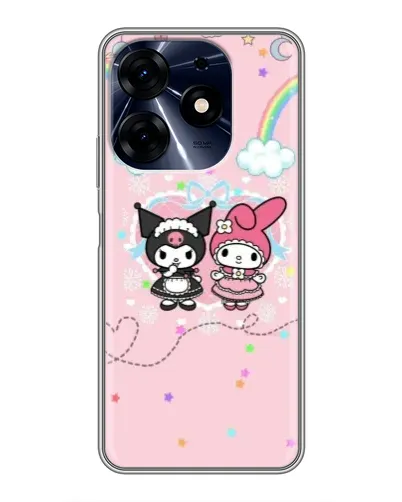 Чехол для TECNO Spark 10 Pro с картинкой «My Melody и Kuromi» Чехол для TECNO Spark 10 Pro с картинкой «My Melody и Kuromi»