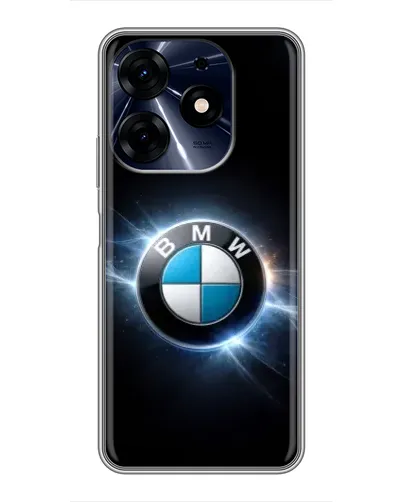 Чехол для TECNO Spark 10 Pro с картинкой «BMW — неоновое сияние»