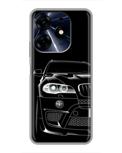 Чехол для TECNO Spark 10 Pro с картинкой «Темный силуэт BMW»