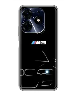Чехол для TECNO Spark 10 Pro с картинкой «Минималистичный принт BMW M3»