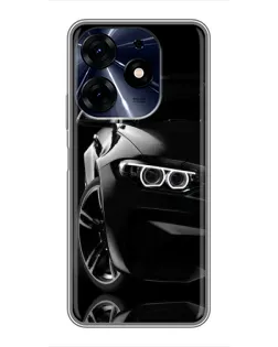 Чехол для TECNO Spark 10 Pro с картинкой «Черная BMW — профиль»