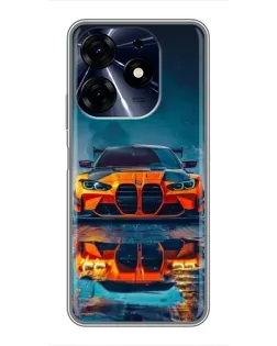 Чехол для TECNO Spark 10 Pro с картинкой «BMW — золотая эмблема»