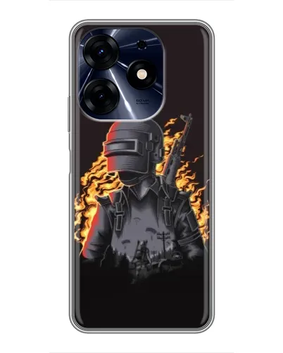 Чехол для TECNO Spark 10 Pro с картинкой «PUBG — огненный силуэт» Чехол для TECNO Spark 10 Pro с картинкой «PUBG — огненный силуэт»