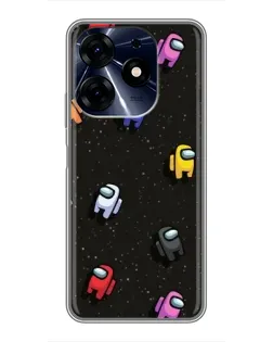 Чехол для TECNO Spark 10 Pro с картинкой «Космический паттерн Among Us»
