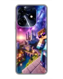 Чехол для TECNO Spark 10 Pro с картинкой «Стив и космос»