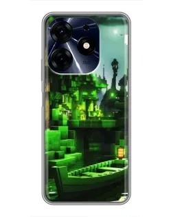 Чехол для TECNO Spark 10 Pro с картинкой «Minecraft лесной пейзаж»