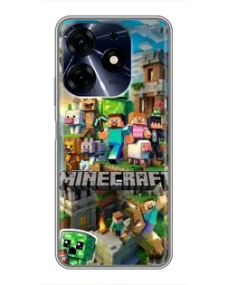 Чехол для TECNO Spark 10 Pro с картинкой «Замок Minecraft»