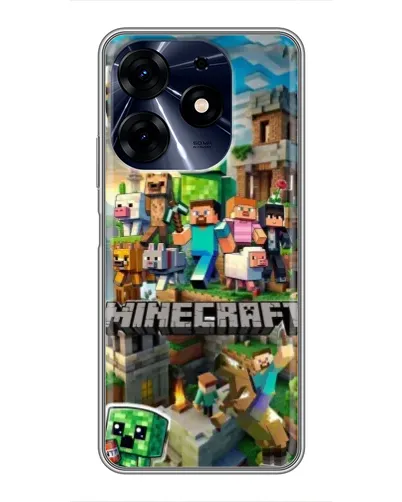 Чехол для TECNO Spark 10 Pro с картинкой «Замок Minecraft»