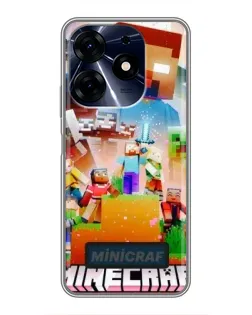 Чехол для TECNO Spark 10 Pro с картинкой «Minecraft герои игры»