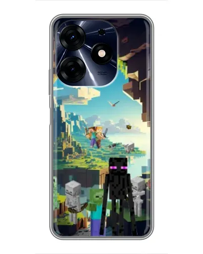 Чехол для TECNO Spark 10 Pro с картинкой «Эндермен в лесу»