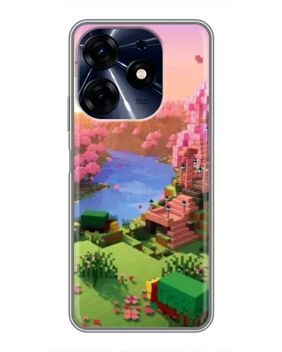 Чехол для TECNO Spark 10 Pro с картинкой «Розовое дерево Minecraft»