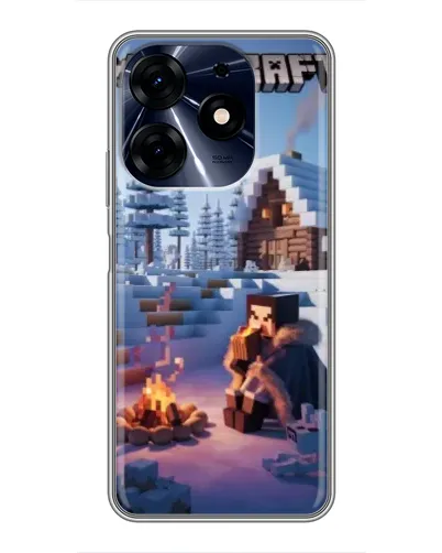 Чехол для TECNO Spark 10 Pro с картинкой «Зимний Minecraft»