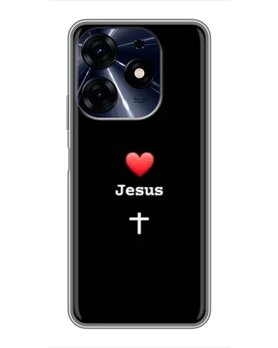 Чехол для TECNO Spark 10 Pro с картинкой «Сердце - Jesus»