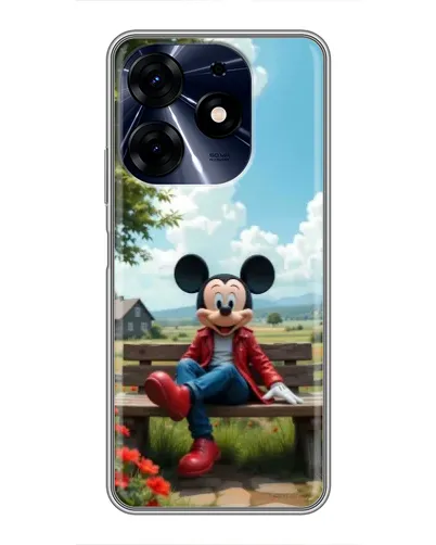 Чехол для TECNO Spark 10 Pro с картинкой «Микки на скамейке»