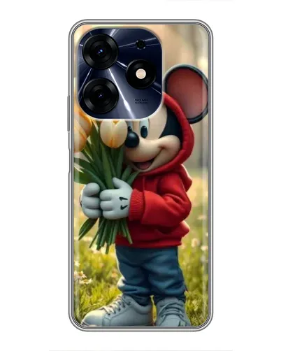 Чехол для TECNO Spark 10 Pro с картинкой «Микки с тюльпанами»