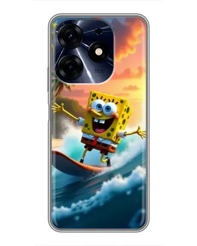 Чехол для TECNO Spark 10 Pro с картинкой «Губка Боб серфингист» Чехол для TECNO Spark 10 Pro с картинкой «Губка Боб серфингист»