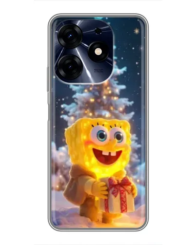 Чехол для TECNO Spark 10 Pro с картинкой «Рождественский Спанч Боб» Чехол для TECNO Spark 10 Pro с картинкой «Рождественский Спанч Боб»