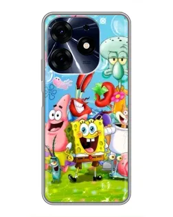 Чехол для TECNO Spark 10 Pro с картинкой «Губка Боб и друзья» Чехол для TECNO Spark 10 Pro с картинкой «Губка Боб и друзья»