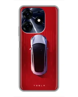 Чехол для TECNO Spark 10 Pro с картинкой «Tesla Top View»